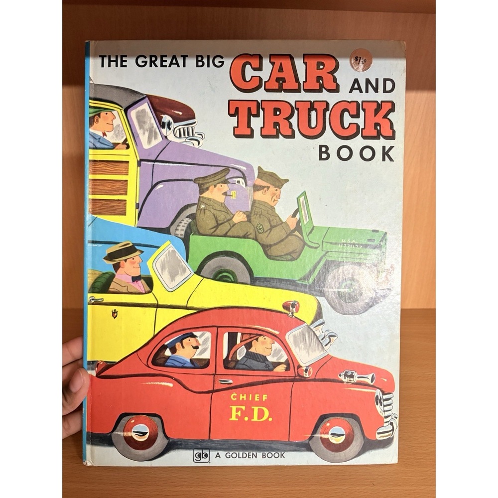 GREAT BIG CAR & TRUCK BOOK ~ Vintage 1970's Children's BIG Golden Book